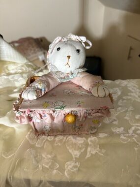 Cute Pink Bunny Sewing Box
